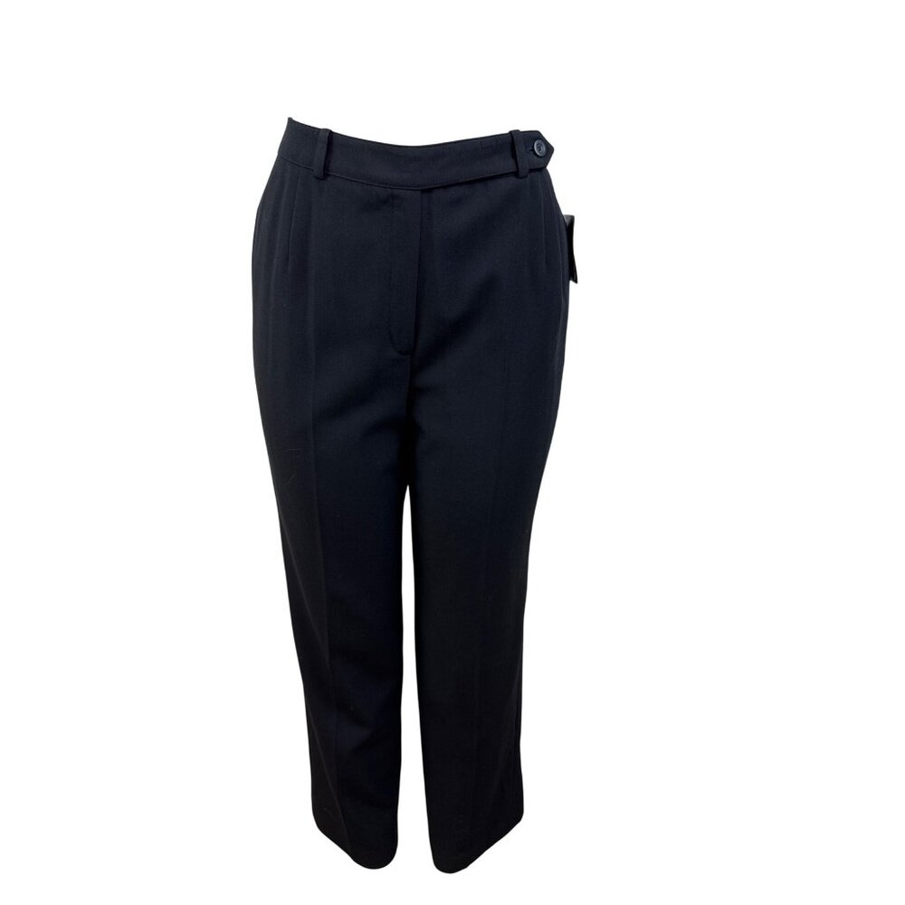Liz Claiborne Women's Black Straight Fit Petite Trousers Size 10 - New